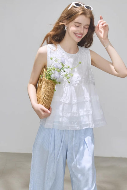 Summer White Embroidered Top