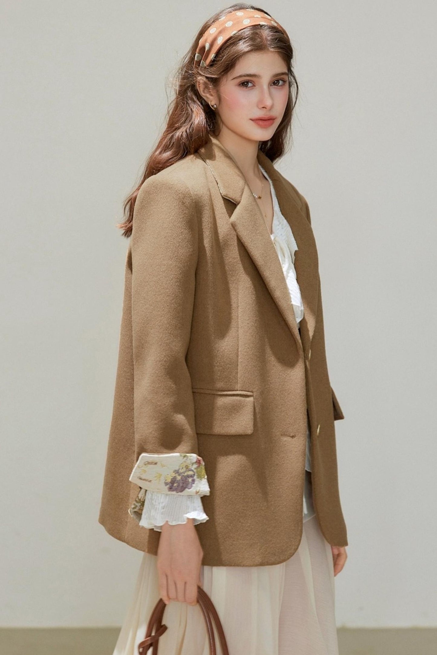 Jacquard Woolen Coat