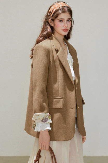 Jacquard Woolen Coat