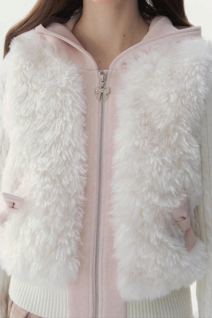 Eco-Friendly Fur Patchwork Jacket