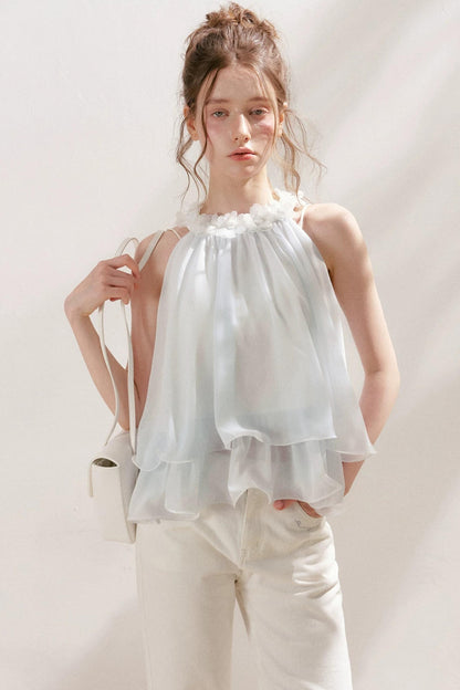 Girlcore Floral Halter Top
