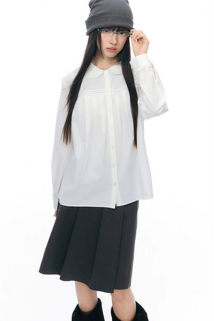 Pure Cotton Pleated Blouse