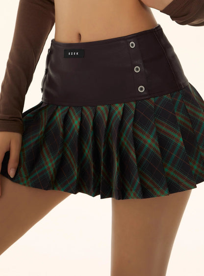 American Retro Green checked Skirt