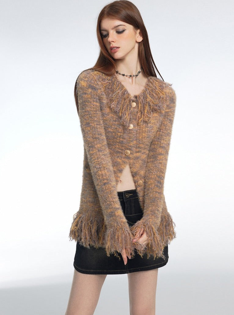 Mink Knit Cardigan Sweater Outer