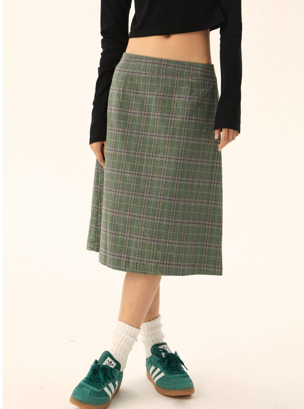 American retro A-line mid-length skirt