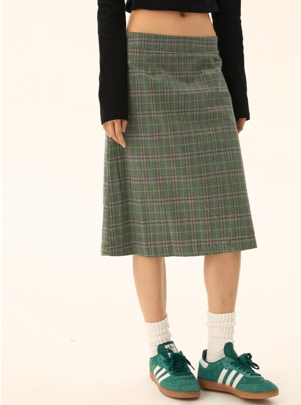 American retro A-line mid-length skirt