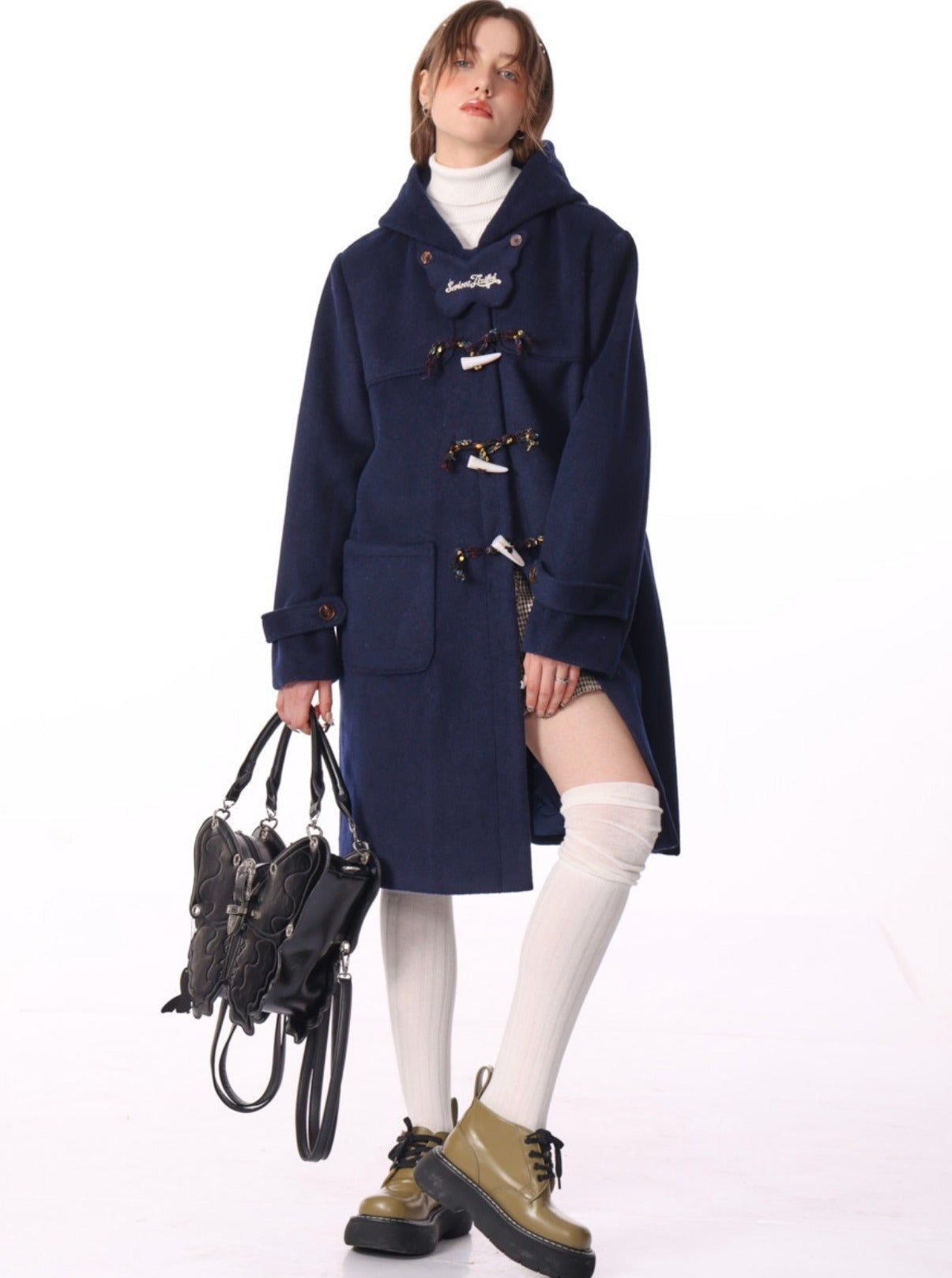 Niko Hooded Tweed Coat