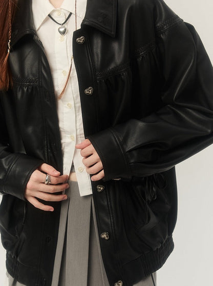 Bow Biker Leather Jacket