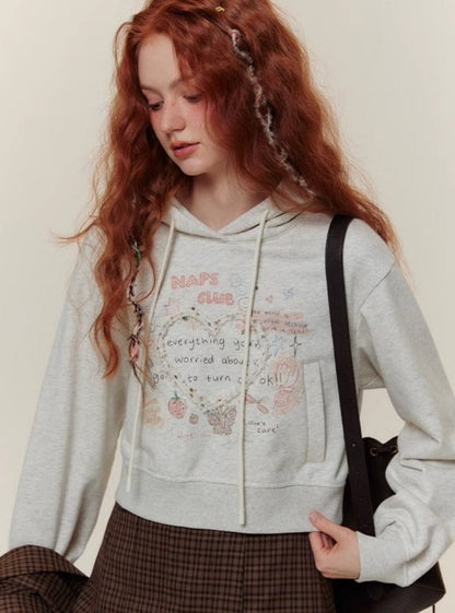 AMERICAN CROPPED HOODED SWEATSHIRT