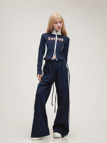 American Tracksuit Stand Neck Top Pants set-up
