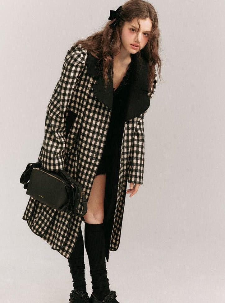 Wool Plaid Warm Coat