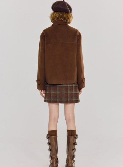 Woolen horn button Coat