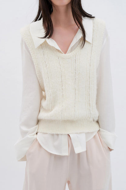 Silky White College Shirt