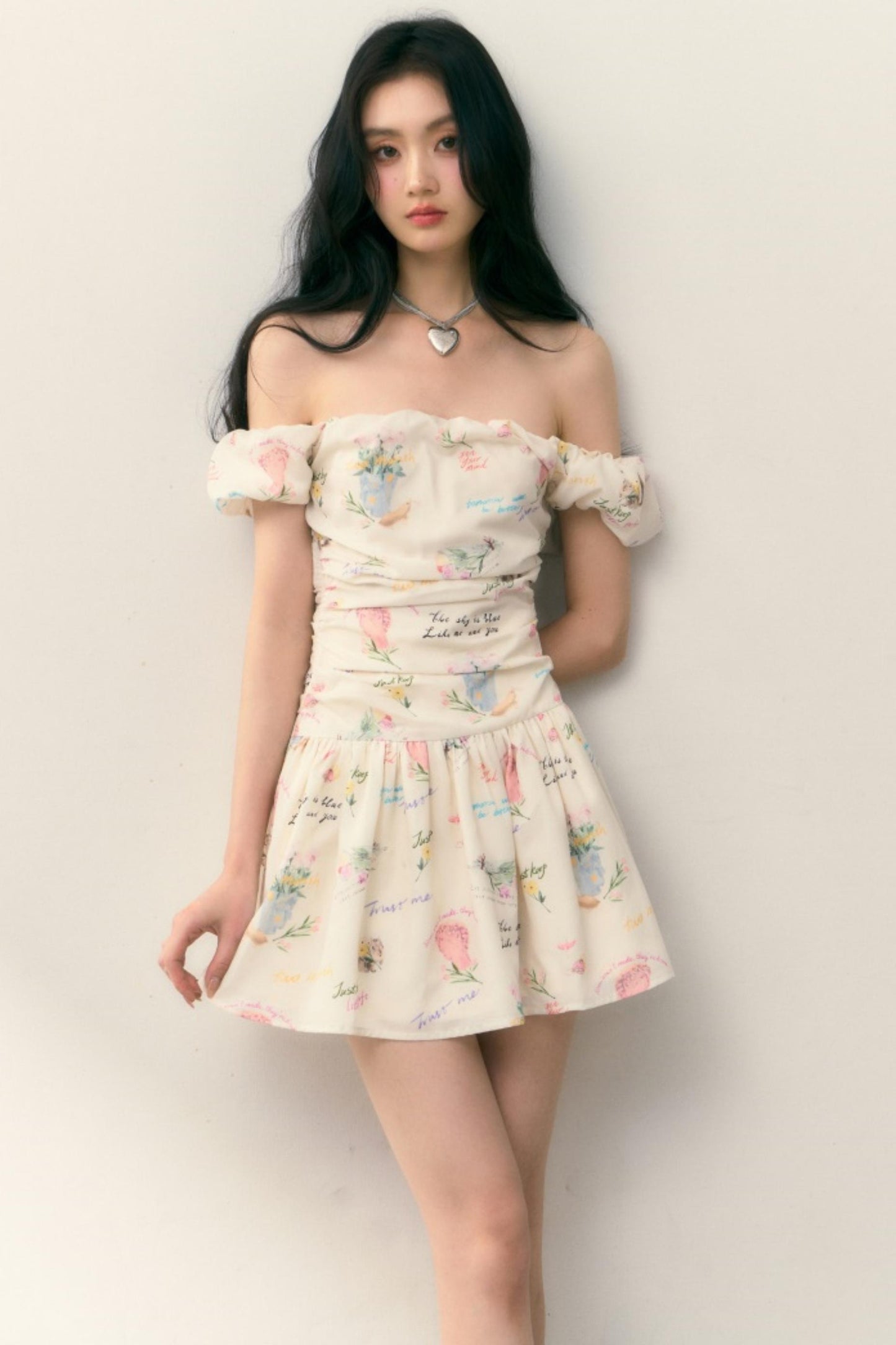 One-Shoulder Pleated Summer Dress