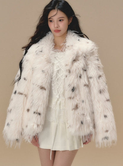 wool top long fur jacket