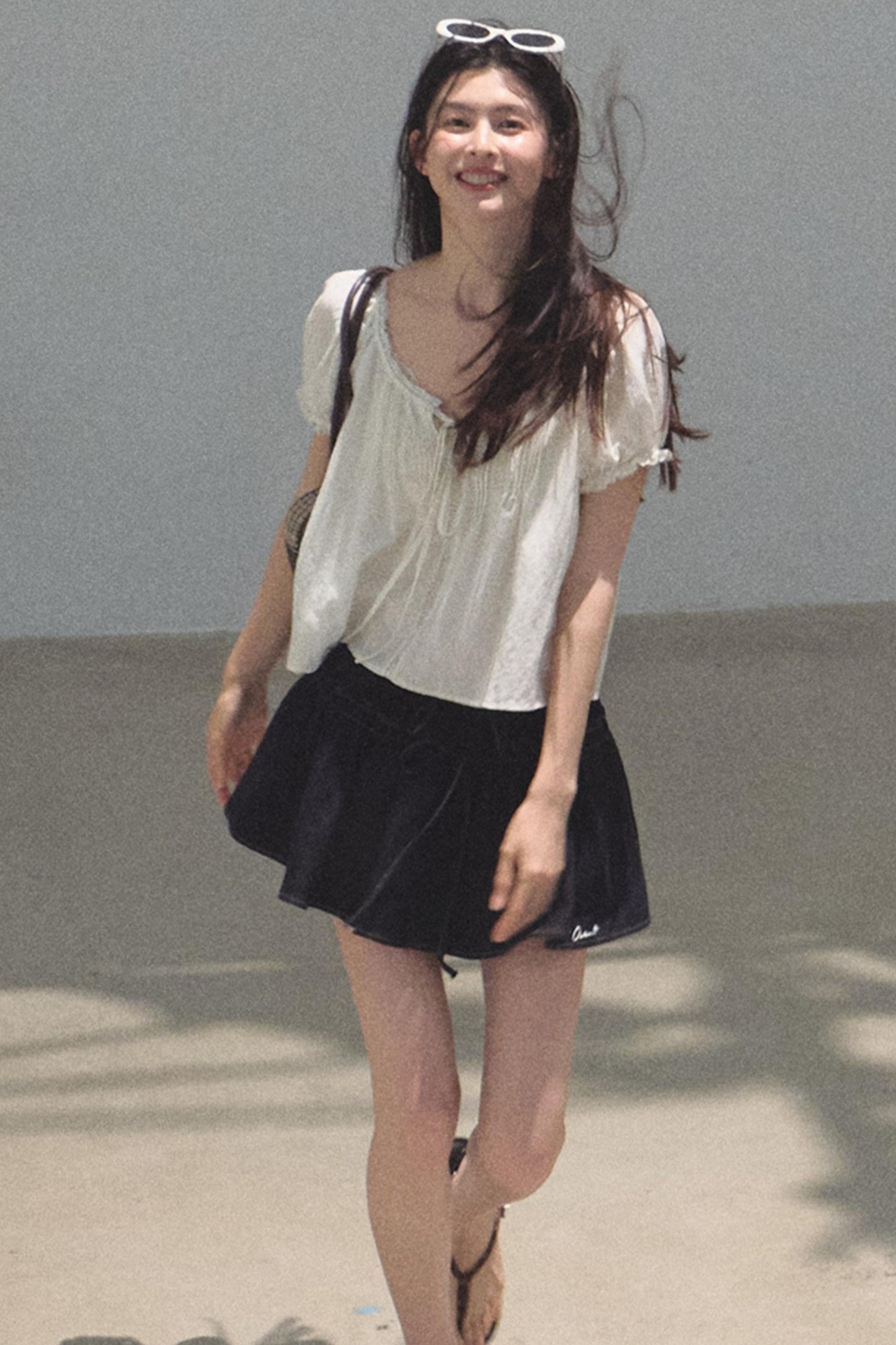 Embroidered Puffy A-Line Skirt