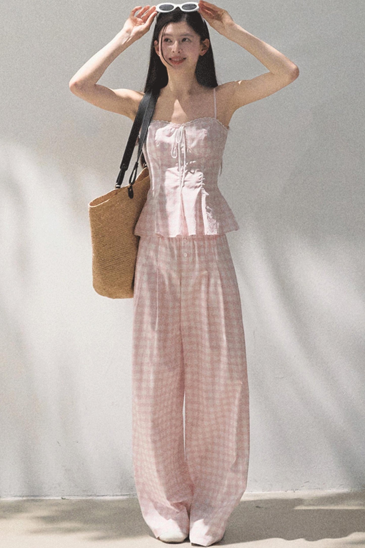 Wide-Leg Tencel Hemp Pants Set-Up