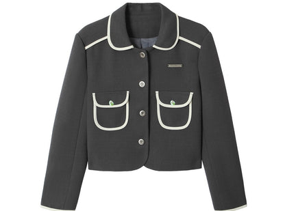 Retro Doll Collar Thin Shoulder Pad Suit Jacket