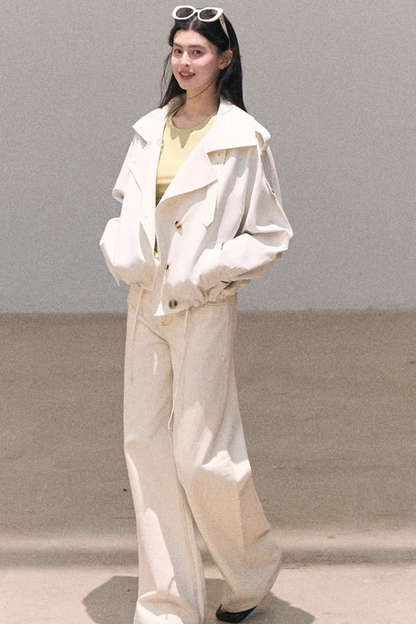 Contrast Embroidered Ruched Top