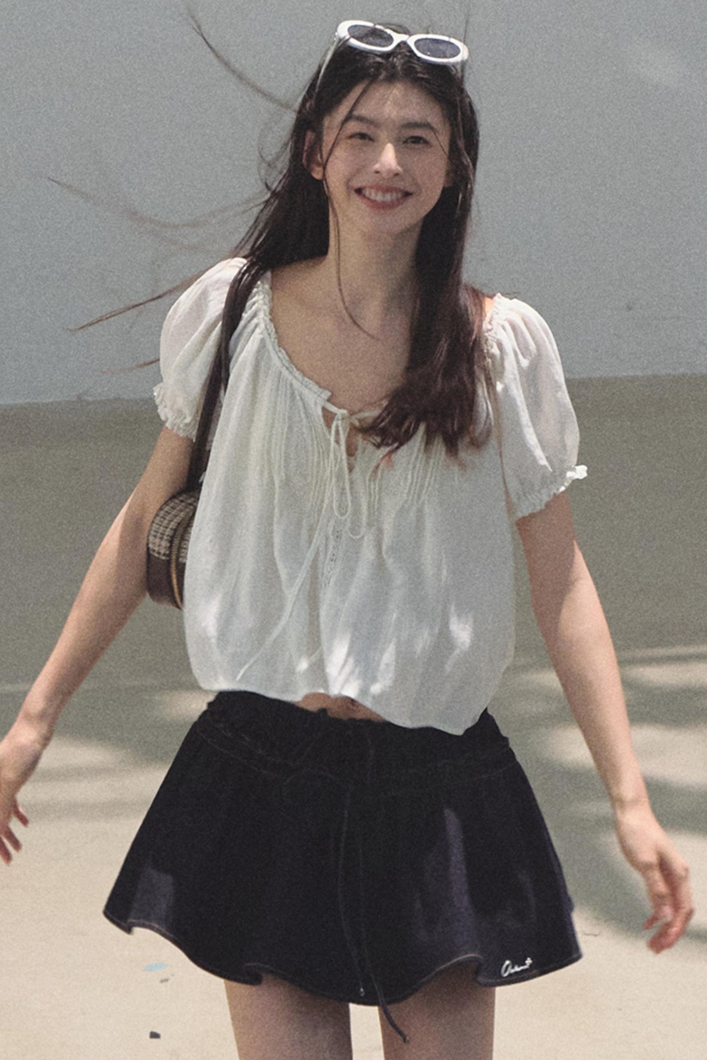 Embroidered Puffy A-Line Skirt