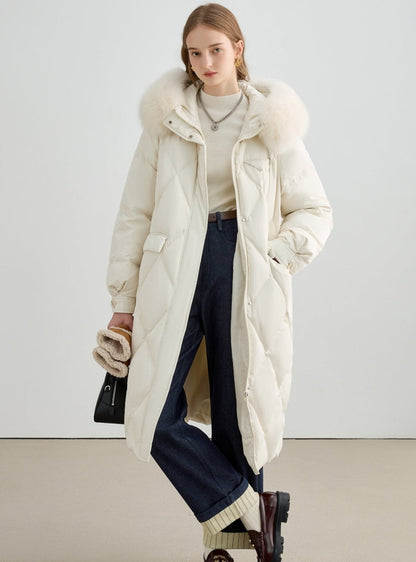 Fur Collar Hooded Thickened Down Jacket