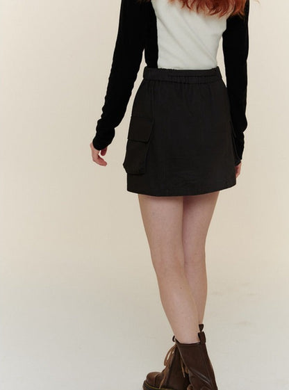 Retro High-waisted Casual A-Line Hip Skirt