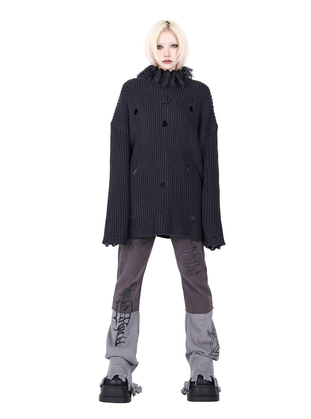 Loose genderless Sweater Coat