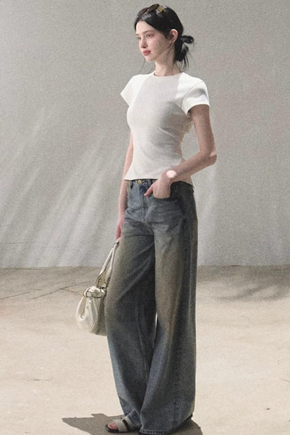 Vintage Hand-Painted Jeans Set
