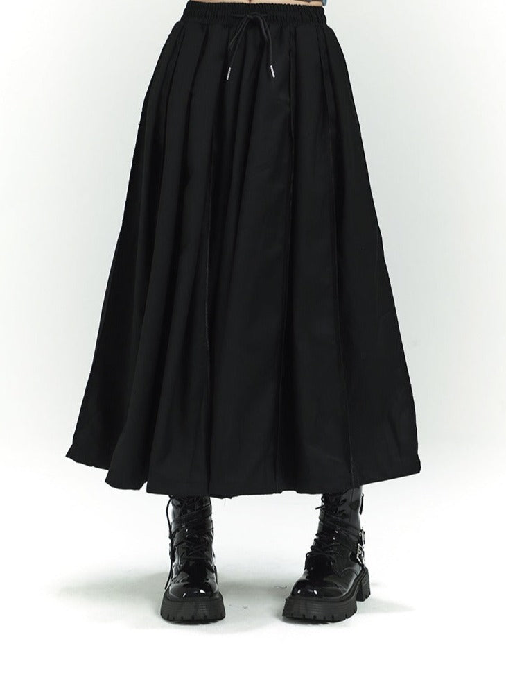 Yamamoto -Stil dunkler Falten -Culottes -Rock