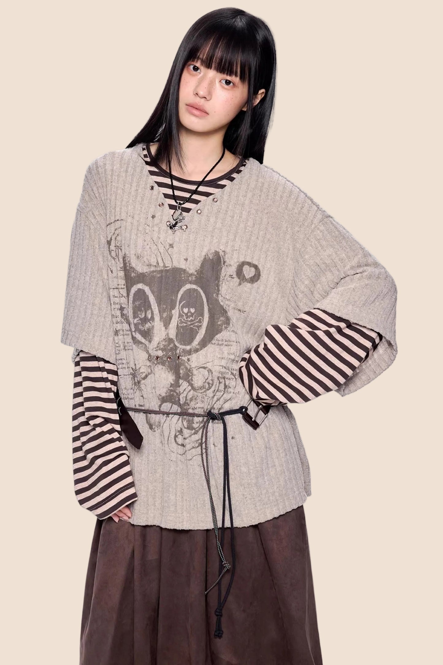 Retro Striped Patchwork Top