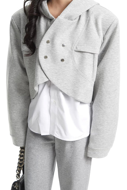 Faux Two-Piece Hooded Jacket