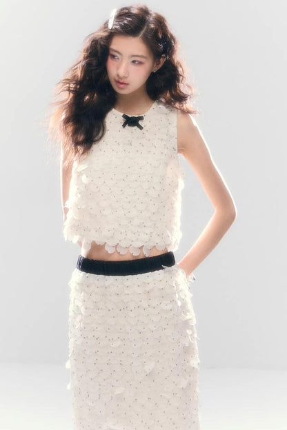 French Polka Dot Chiffon Matching Set