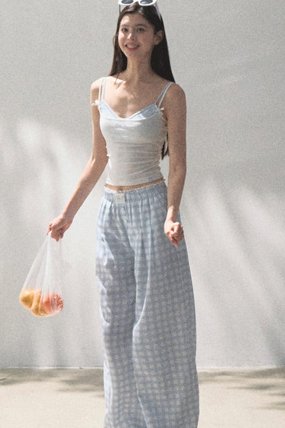 Wide-Leg Tencel Hemp Pants Set-Up