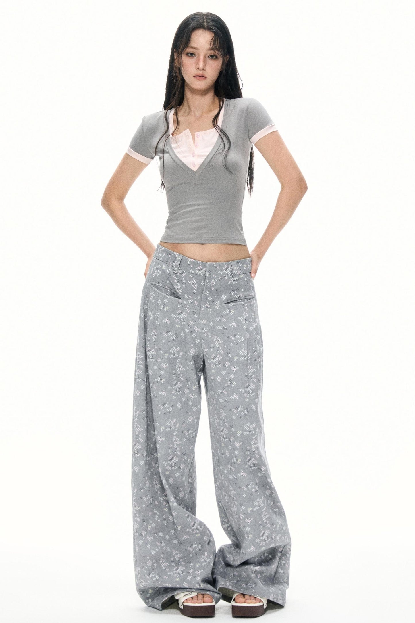 Color Block V-Neck Tee