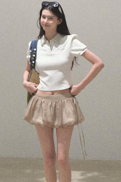 Floral Peplum Culottes Skirt Set