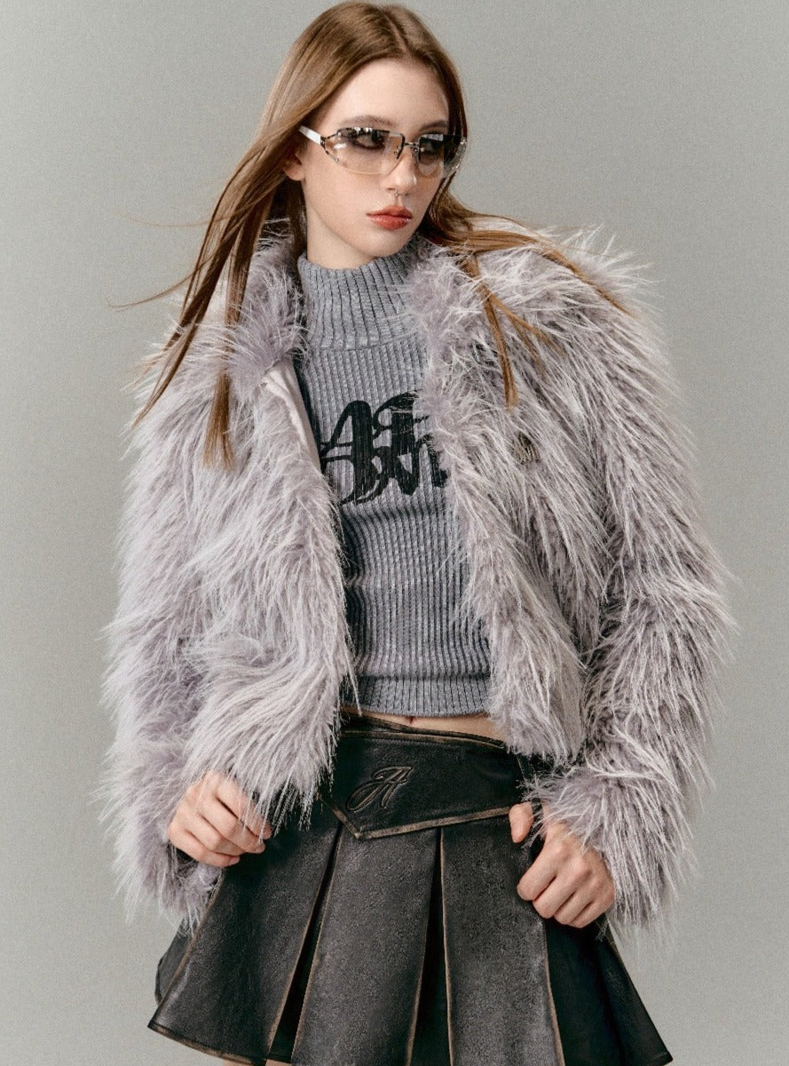 Composite Long Fur Short Jacket