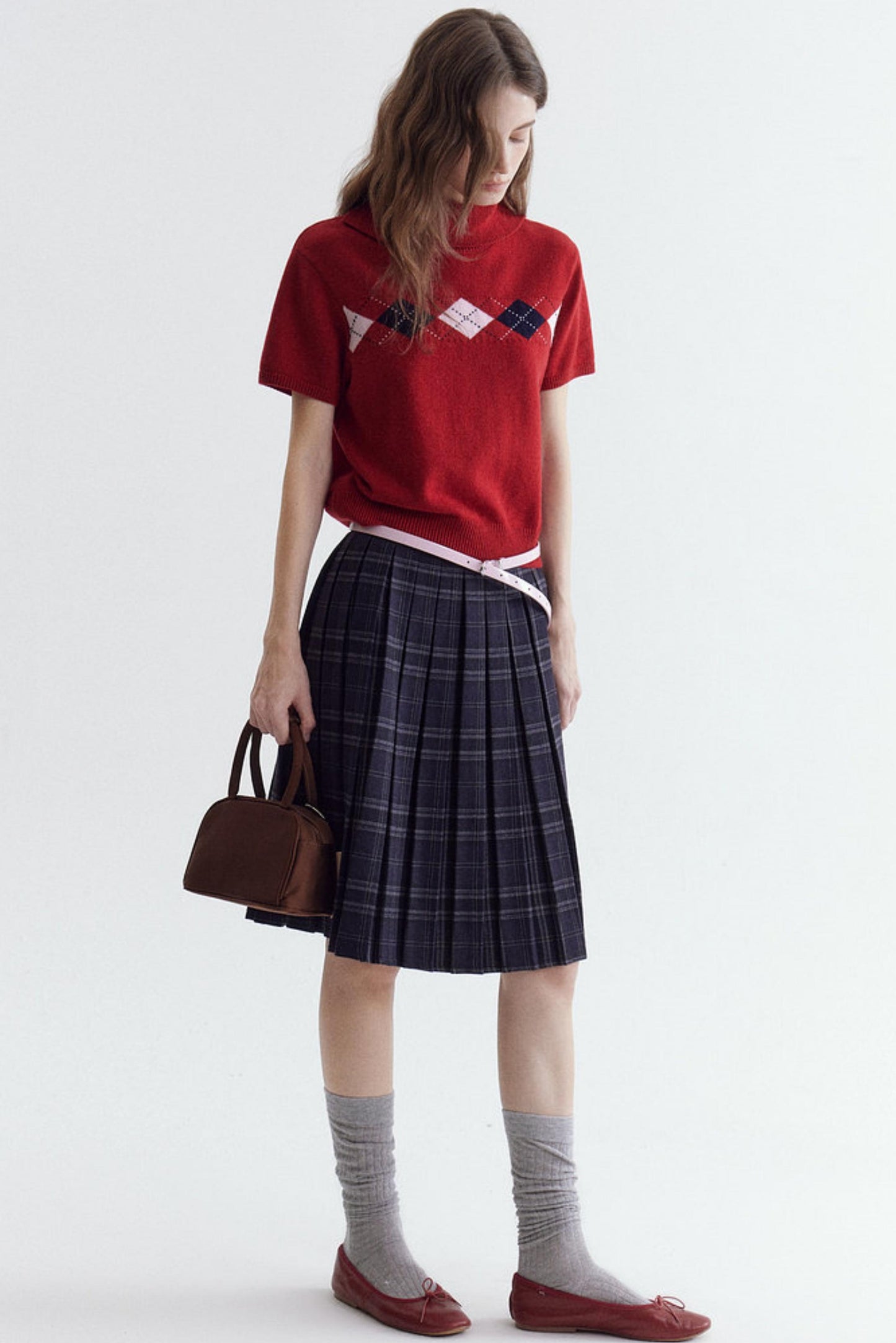 Argyle Jacquard Knit Top