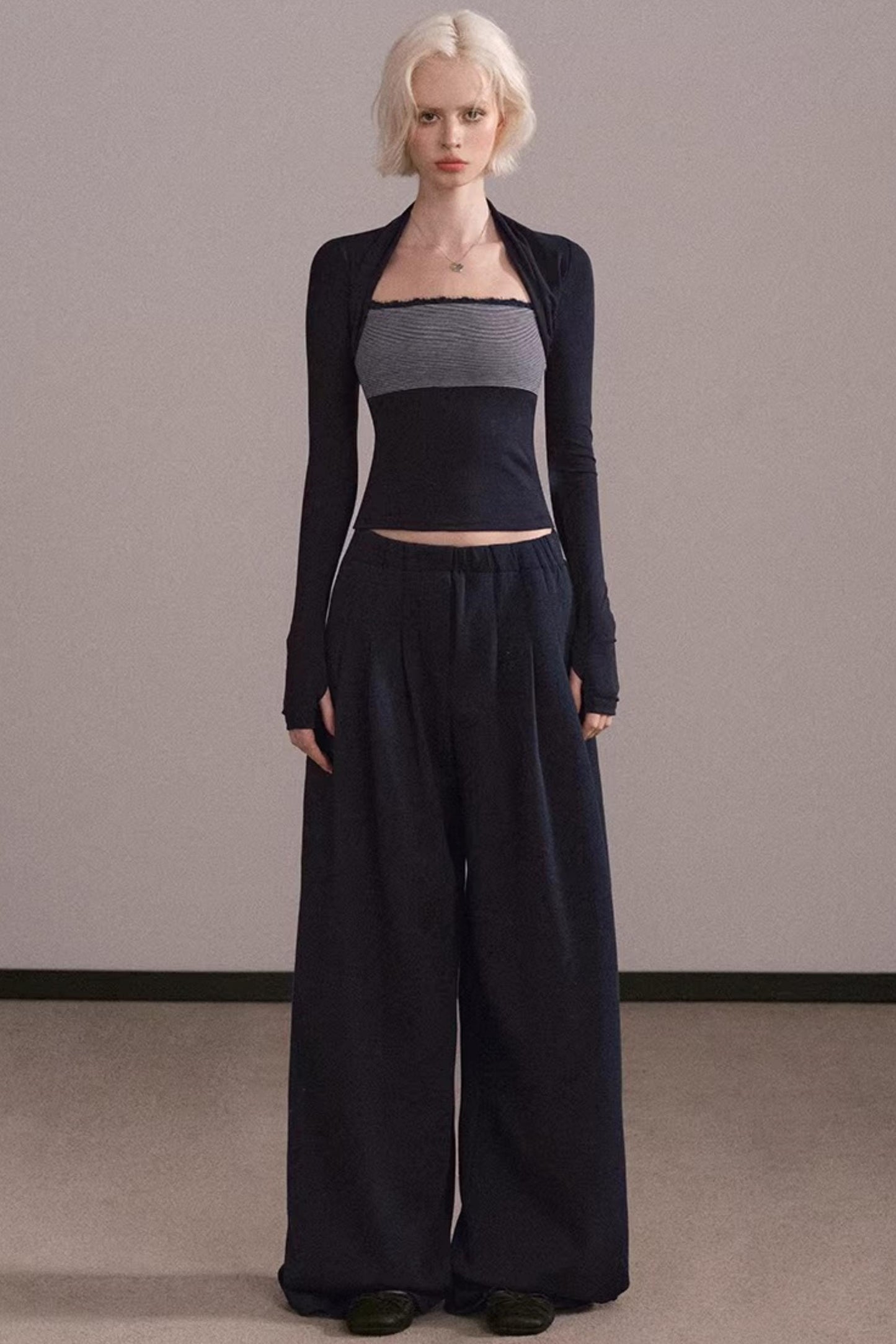 Color-Block Striped Tube Vest Top