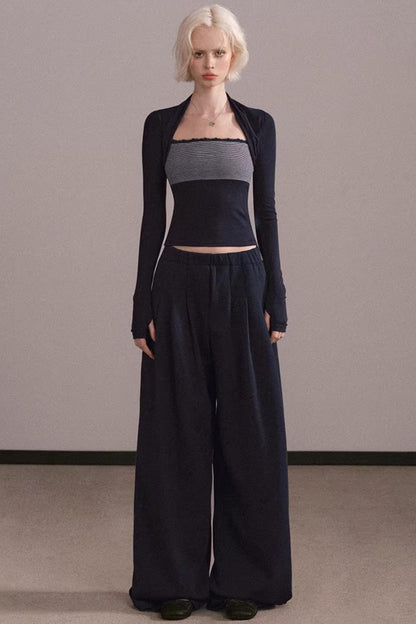 Color-Block Striped Tube Vest Top