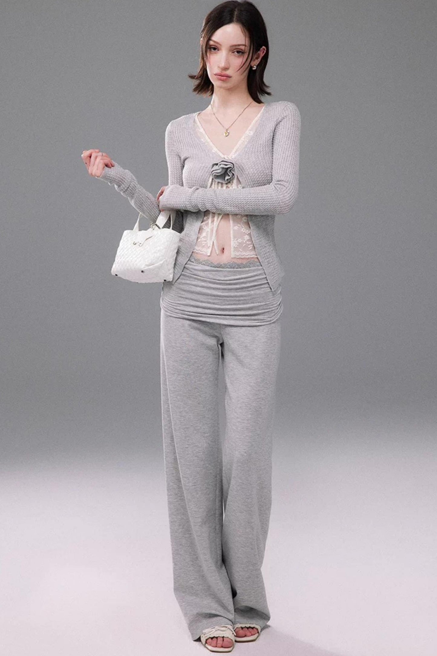 Lace Knit Two-Piece Top