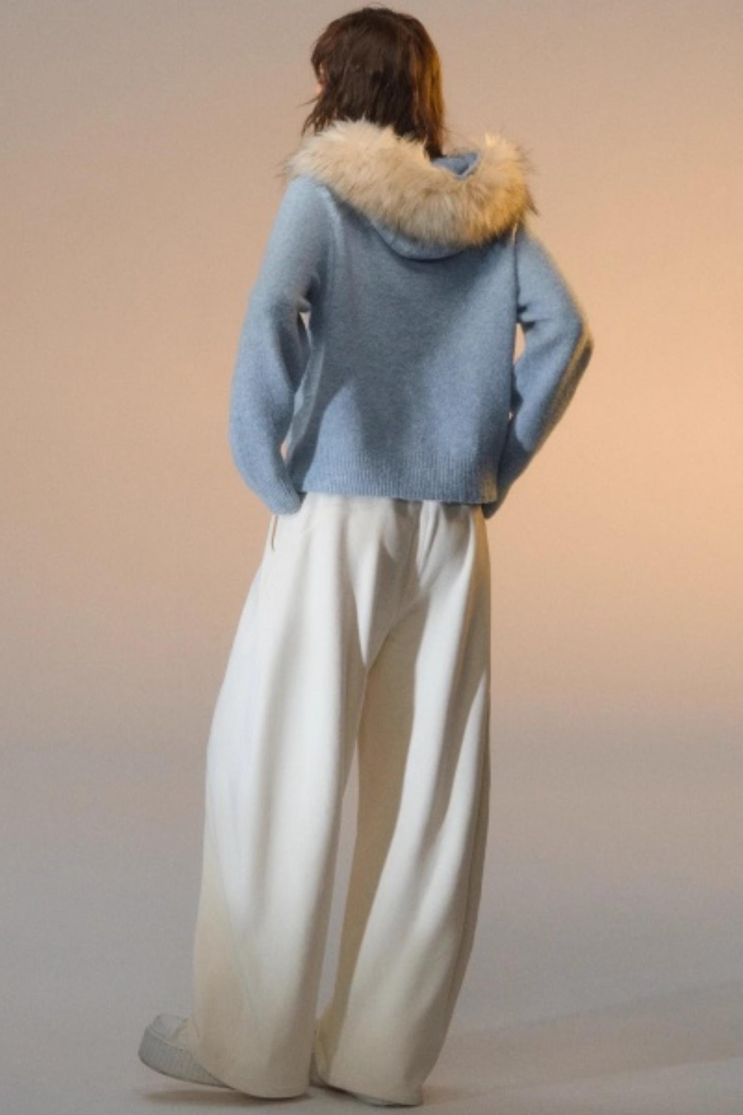 Detachable Fur Collar Cardigan