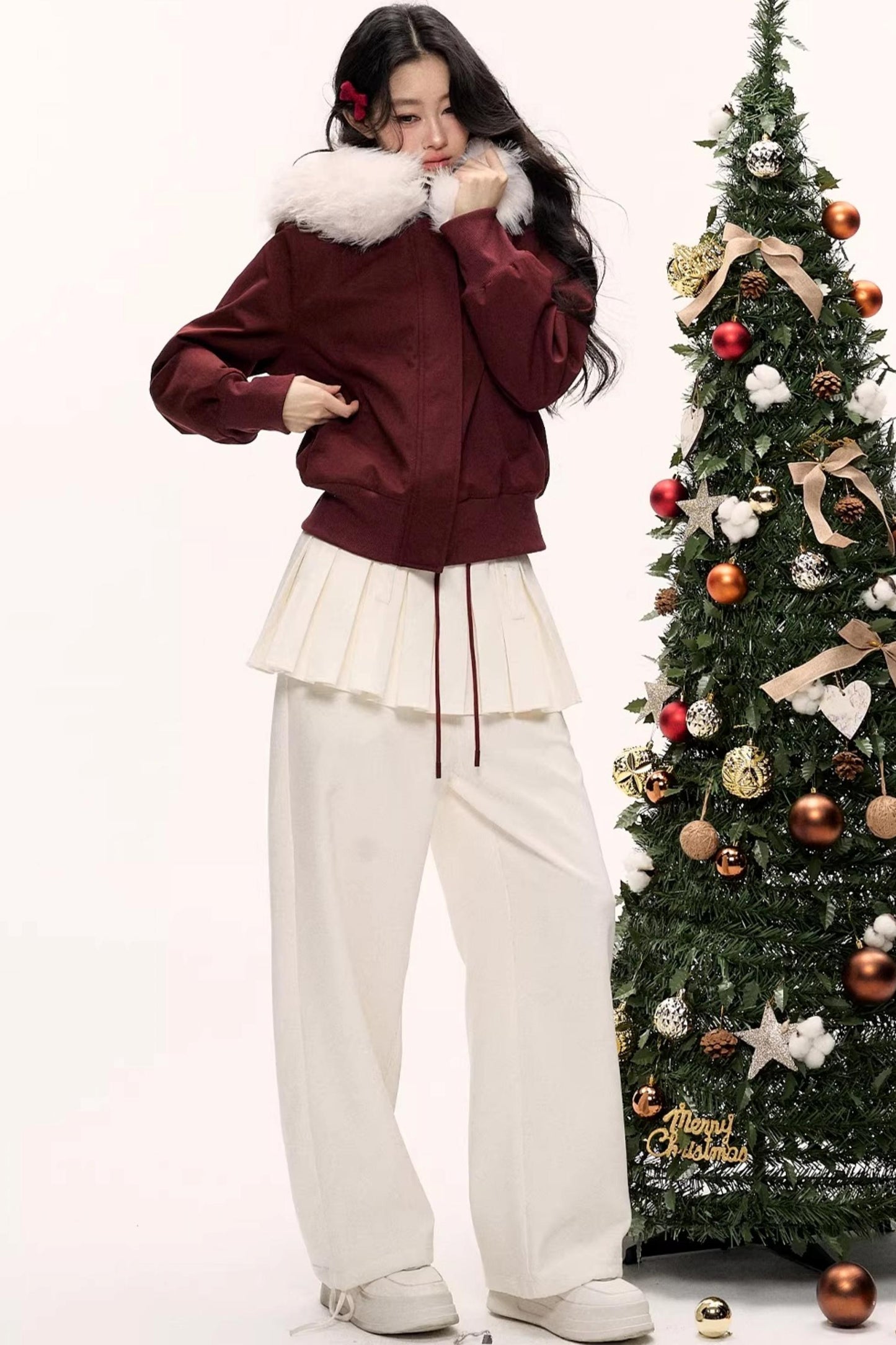 Blooming Wool Pleated Pants