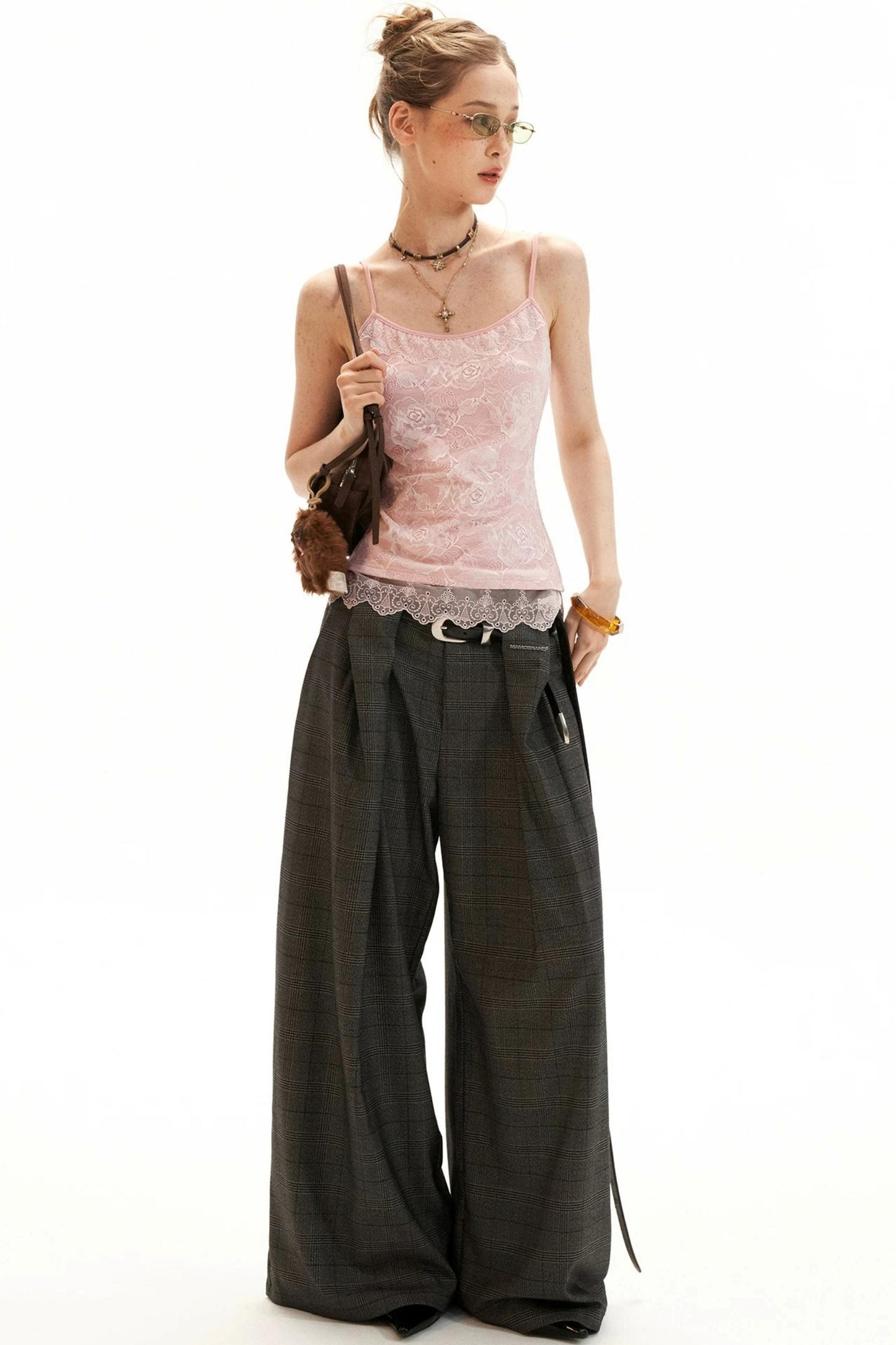 Lace-Trimmed Floral Cardigan Set-Up