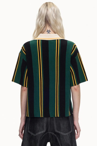 Retro Knitted Polo Top