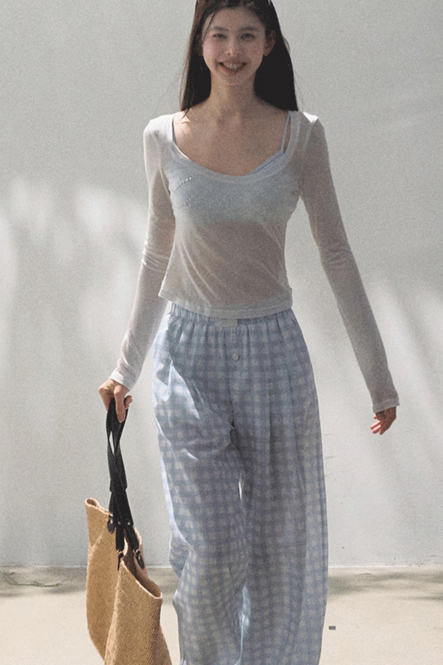 Wide-Leg Tencel Hemp Pants Set-Up