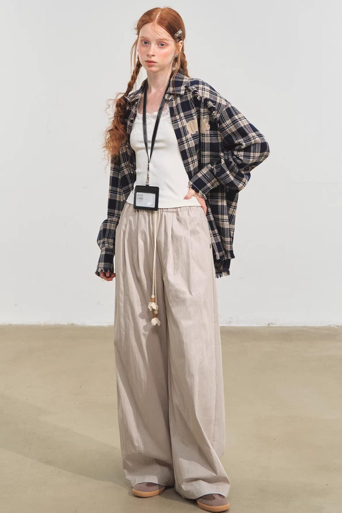 Plaid Collar Sweater Set-Up