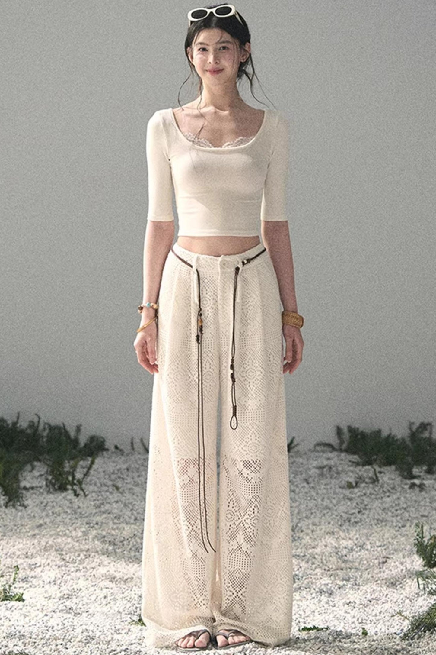 Lace Slim-Fit Cropped Top