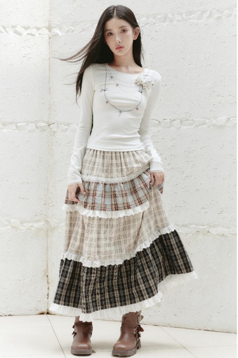 Heavy Work Lace A-Line Skirt