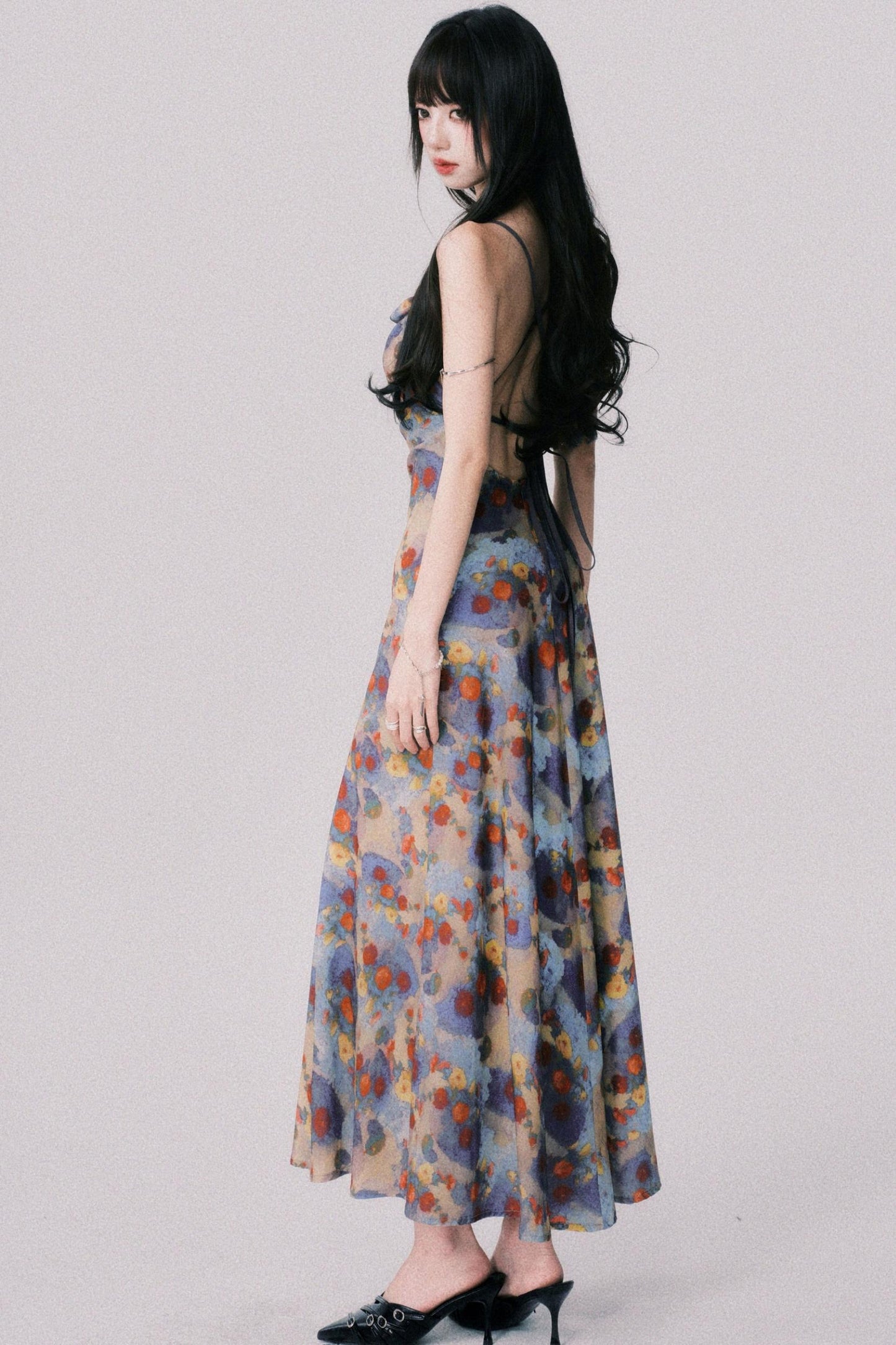 French Garden Halter Swing Dress