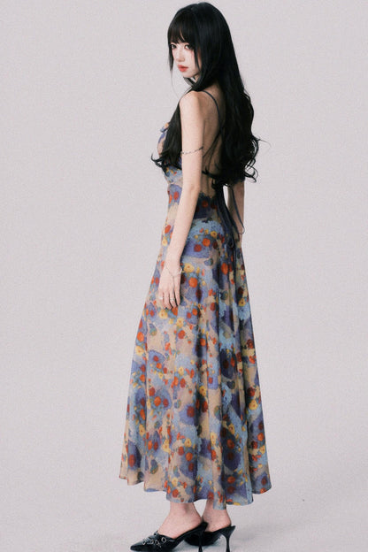 French Garden Halter Swing Dress